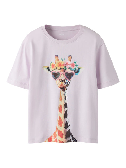 Topp Kortärmad Giraff Votea Lila