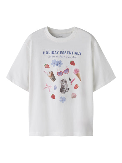 Topp Kortärmad Holiday Votea Vit