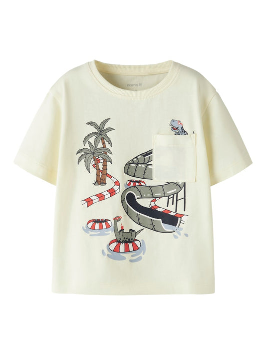 Kortärmad T-shirt Dinosaurie Vilian Gul