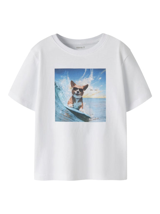 Kortärmad T-shirt Voto Hund Vit