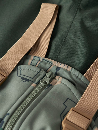 Softshell Byxa Vattentät Alfa08 Hängslen Traktorer Grön
