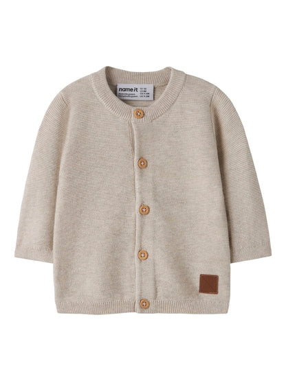 Kofta Stickad Jeffrey Enfärgad Beige