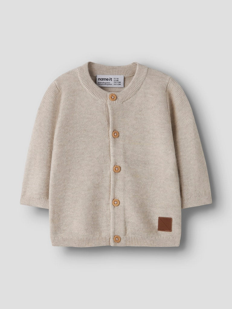 Kofta Stickad Jeffrey Enfärgad Beige