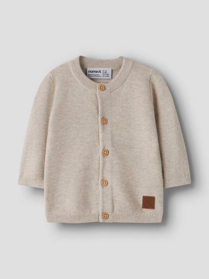 Kofta Stickad Jeffrey Enfärgad Beige