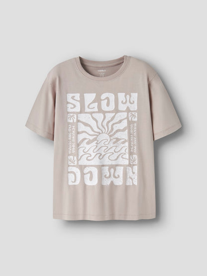 T-shirt Kortärmad Slow Down Jude Beige