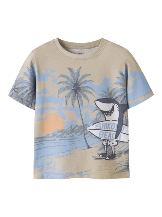 Kortärmad T-shirt Haj Jark Beige