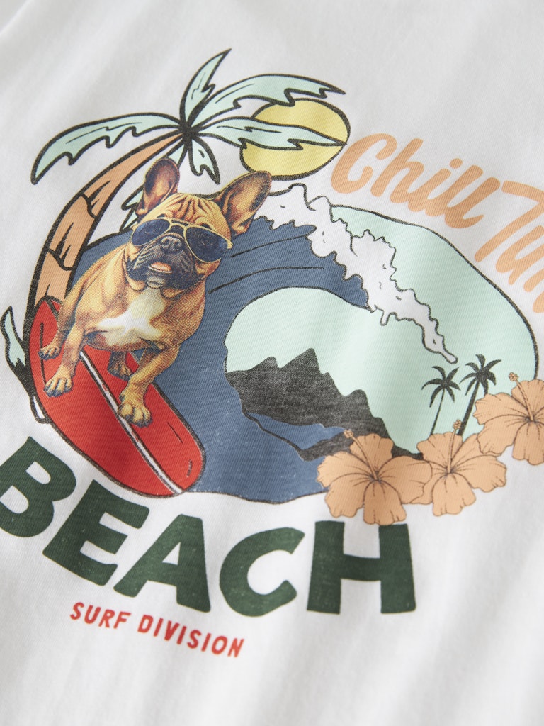 T-shirt Jowi Chill Time Hund Vit
