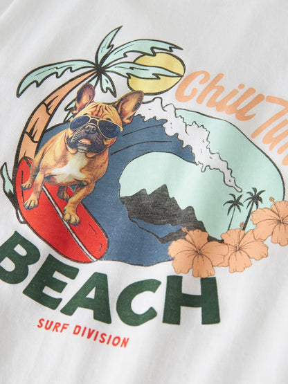 T-shirt Jowi Chill Time Hund Vit