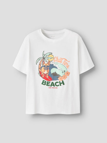 T-shirt Jowi Chill Time Hund Vit