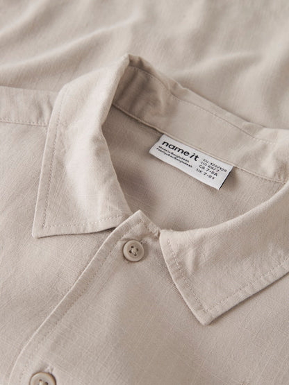 Skjorta Jimbo Kortärmad Enfärgad Beige