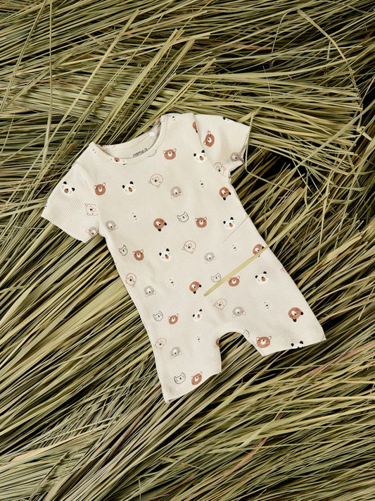 Byxdress Joppi Mönstrad Djur Beige
