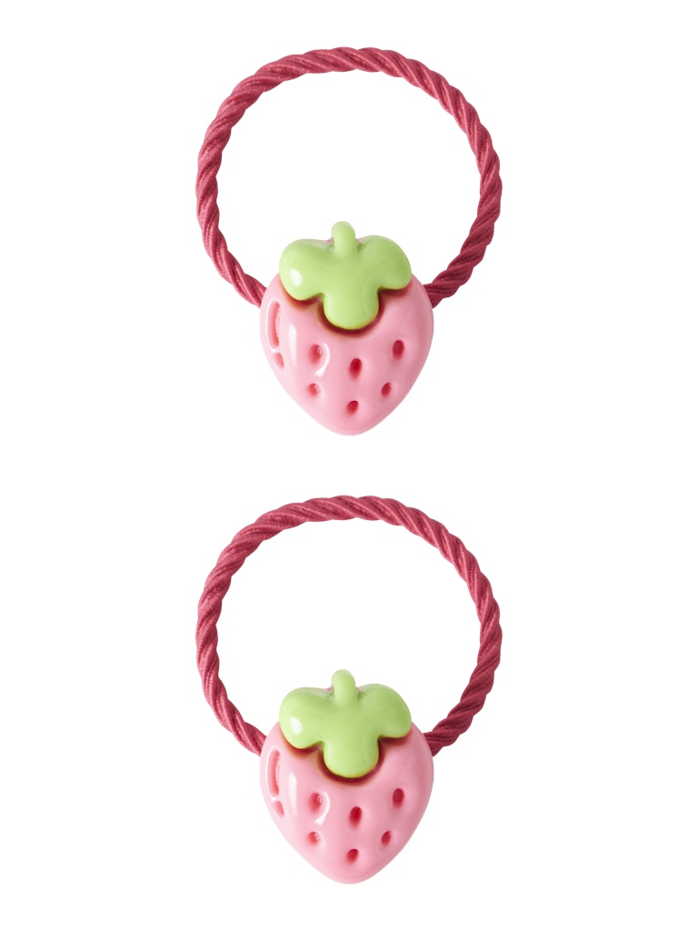 Hårsnoddar 2-pack Jobena Jordgubbar Rosa