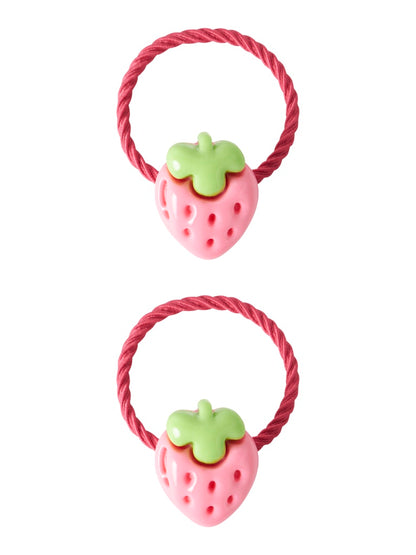 Hårsnoddar 2-pack Jobena Jordgubbar Rosa