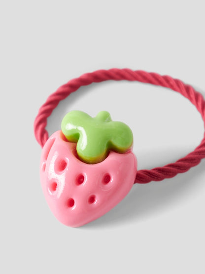 Hårsnoddar 2-pack Jobena Jordgubbar Rosa