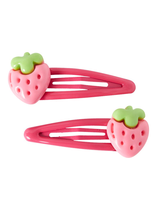 Hårspännen 2-pack Jordgubbar Rosa