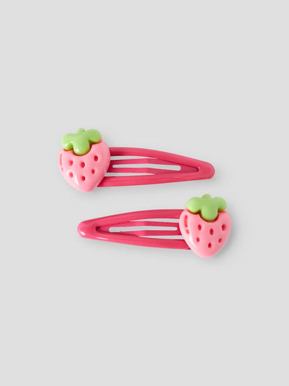 Hårspännen 2-pack Jordgubbar Rosa