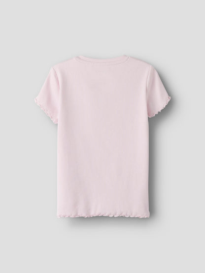 Topp Kortärmad Jolemo Jordgubbar Ribbad Rosa