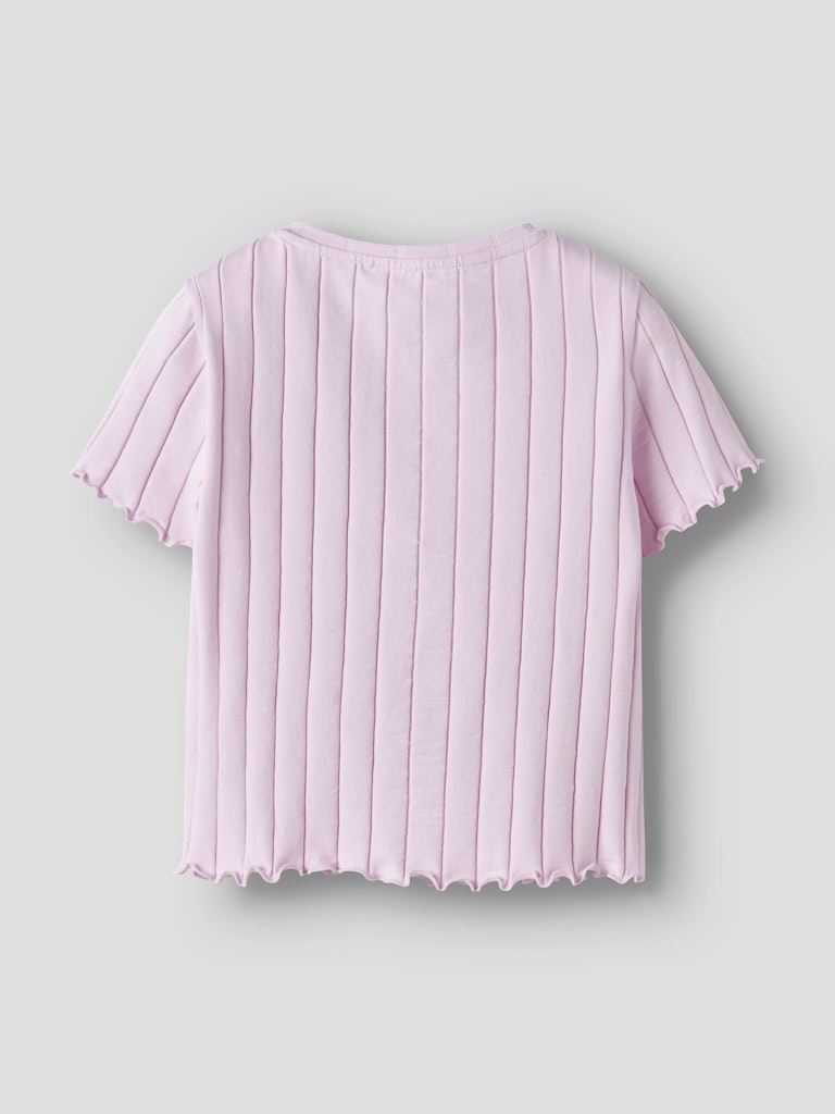 Kortärmad Croppad Topp Noralina Enfärgad Rosa