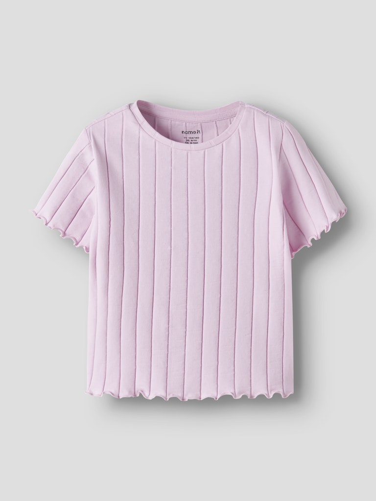 Kortärmad Croppad Topp Noralina Enfärgad Rosa