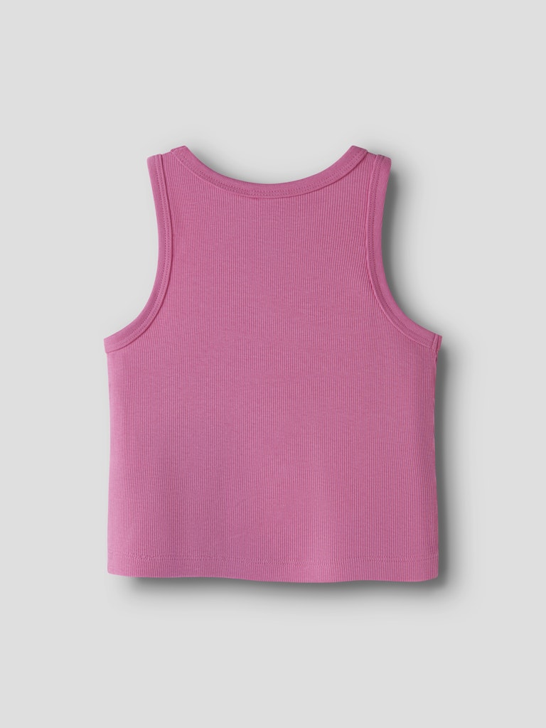 Topp Nakal Croppad Ribbad Rosa