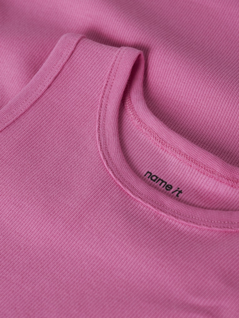 Klänning Nakal Ribbad Enfärgad Rosa