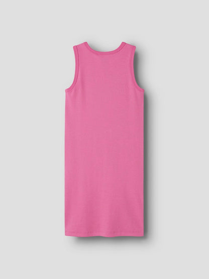 Klänning Nakal Ribbad Enfärgad Rosa