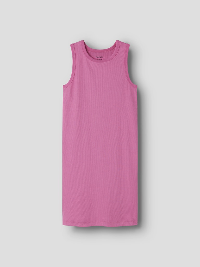 Klänning Nakal Ribbad Enfärgad Rosa