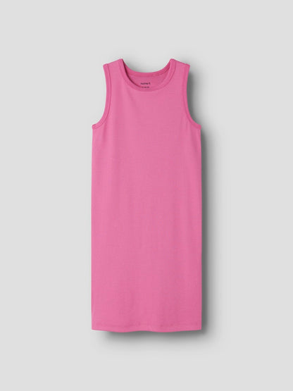 Klänning Nakal Ribbad Enfärgad Rosa