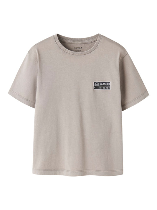 T-shirt Kortärmad Fandel Enfärgad Beige