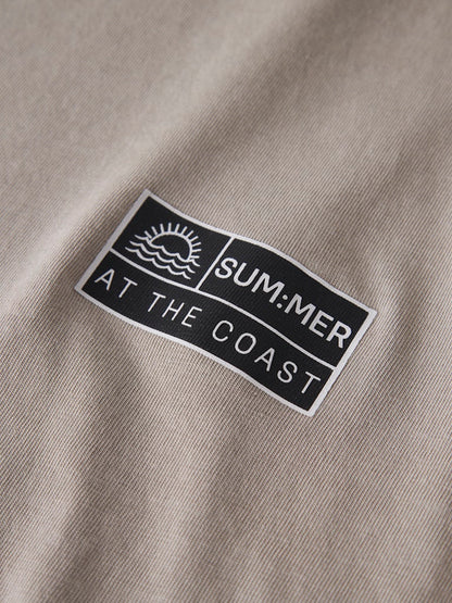 T-shirt Kortärmad Fandel Enfärgad Beige