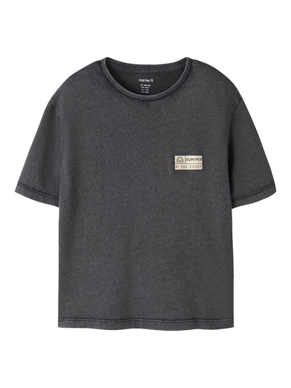 T-shirt Kortärmad Fandel Enfärgad Svart
