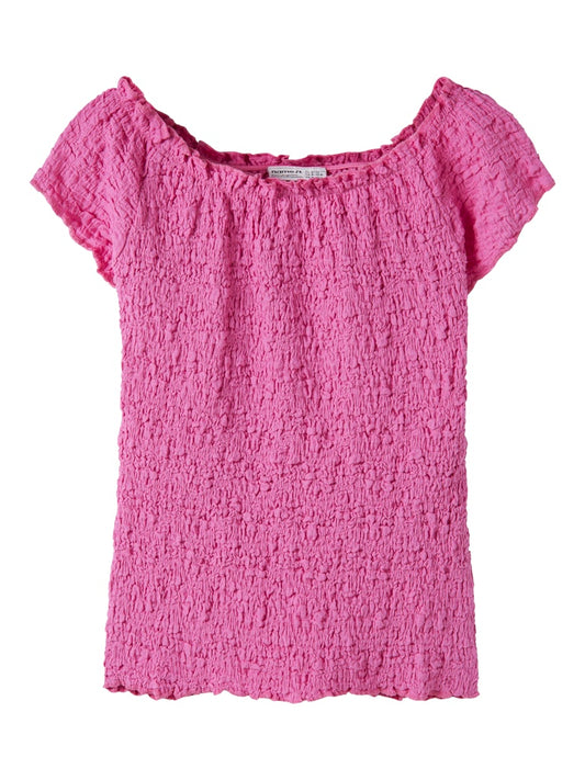 Topp Halisse Krinklad Enfärgad Rosa