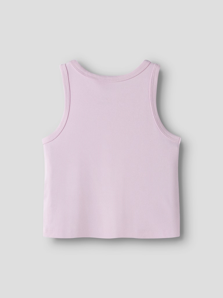 Topp Nakal Croppad Ribbad Rosa