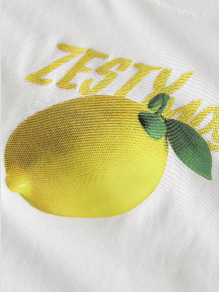 Topp Kortärmad Citron Farinaz Vit