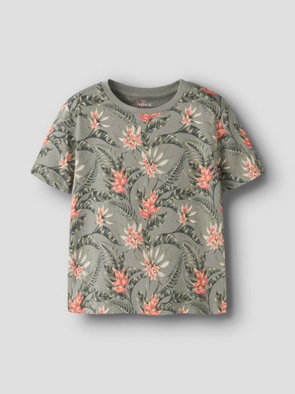 T-shirt Fluzz Kortärmad M Mönstrad Grön