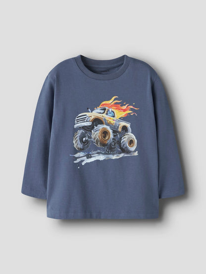 Långärmad T-shirt Bil Disa Blå