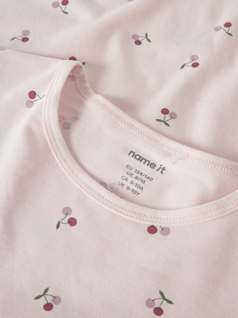 Pyjamas-set Kortärmad Körsbär Rosa