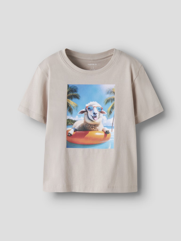 Kortärmad T-shirt Voto Får Beige