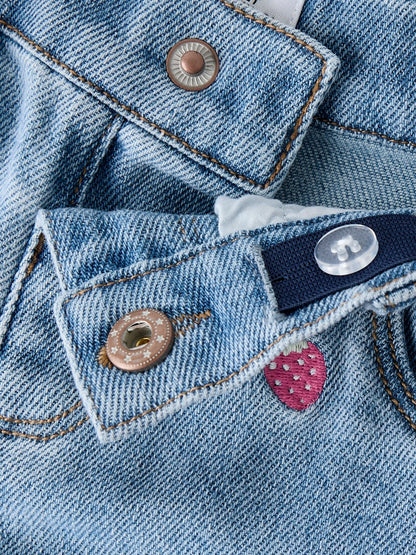 Jeansshorts Jordgubbar Mjuka Rose Ljus Denim Blå