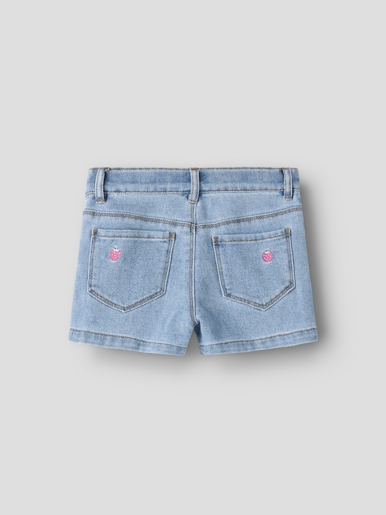 Jeansshorts Jordgubbar Mjuka Rose Ljus Denim Blå