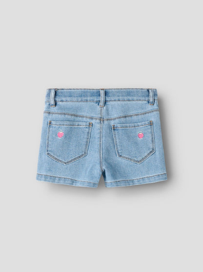 Jeansshorts Jordgubbar Mjuka Rose Ljus Denim Blå