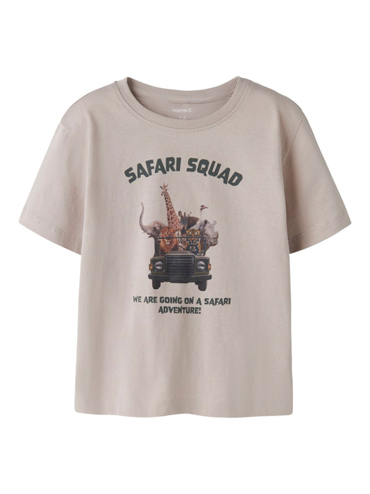Kortärmad T-shirt Voto Safaridjur Beige