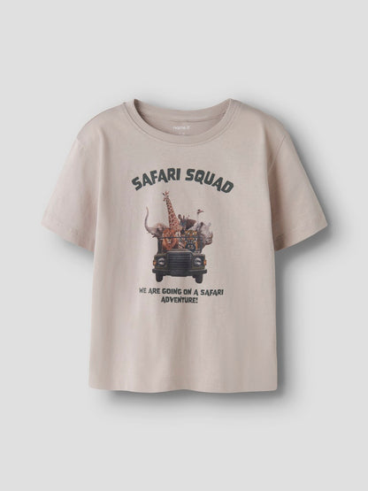 Kortärmad T-shirt Voto Safaridjur Beige
