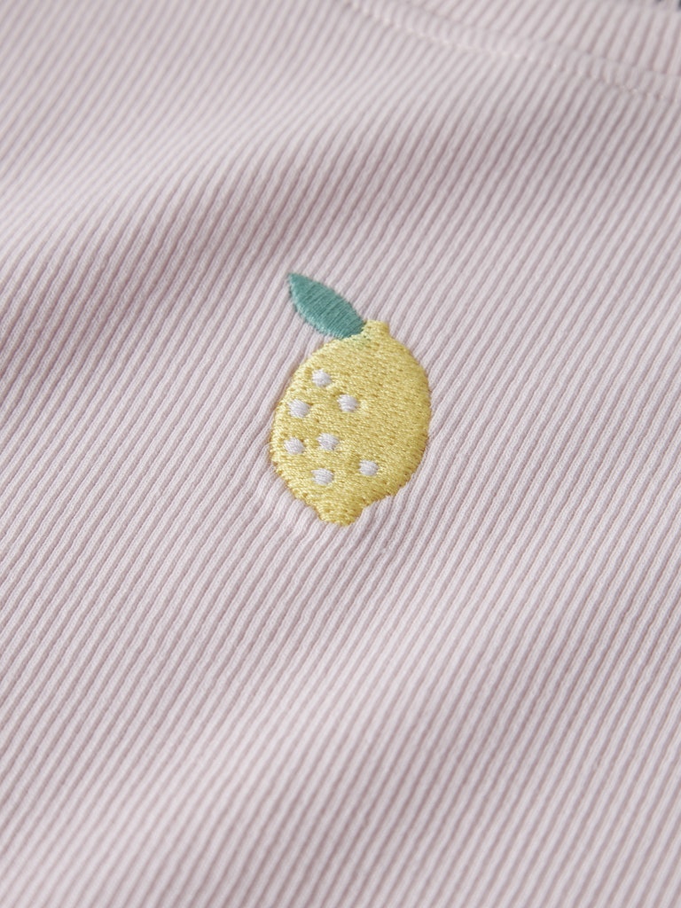 Topp Kortärmad Citron Vemma Ribbad Rosa