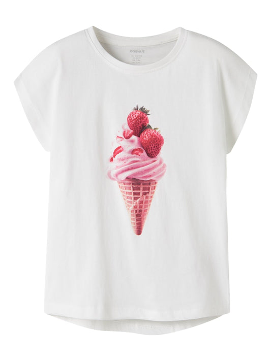 Topp Kortärmad Glass Votia Vit