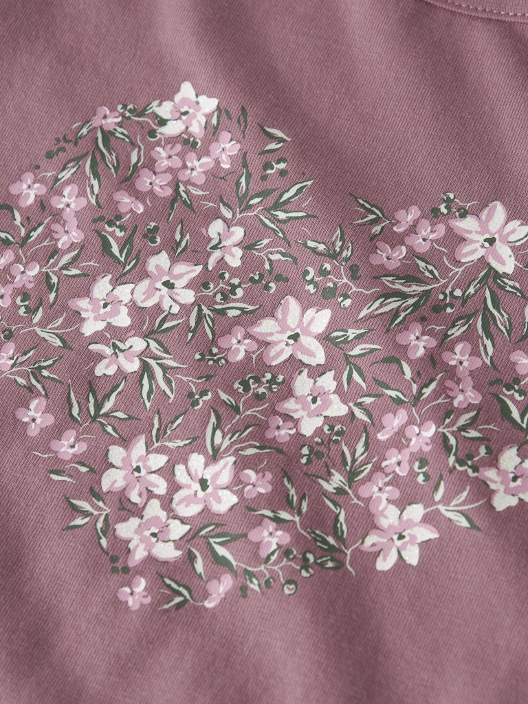 Topp Vayana Volangärm Blommor Rosa