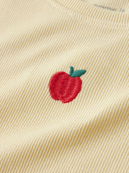 Topp Kortärmad Vemma Äpple Ribbad Gul