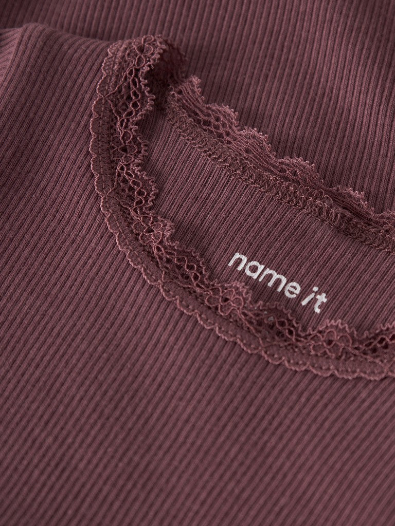 Body Kab Ribbad Långärmad Enfärgad Rosa