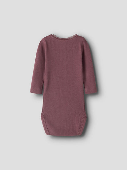 Body Kab Ribbad Långärmad Enfärgad Rosa