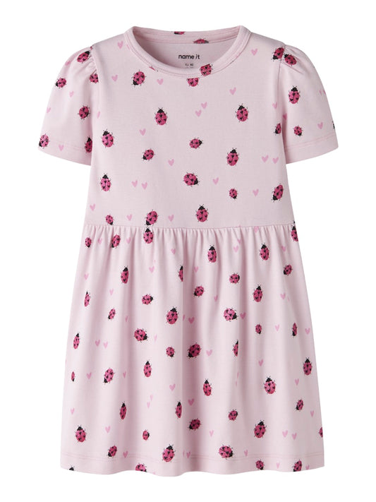 Klänning Kortärmad Haline Nyckelpigor Rosa